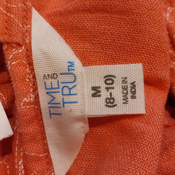 Preppy Beach Summer Printed Pink Linen Dress Flowy Midi with pockets - Picture 10 of 12